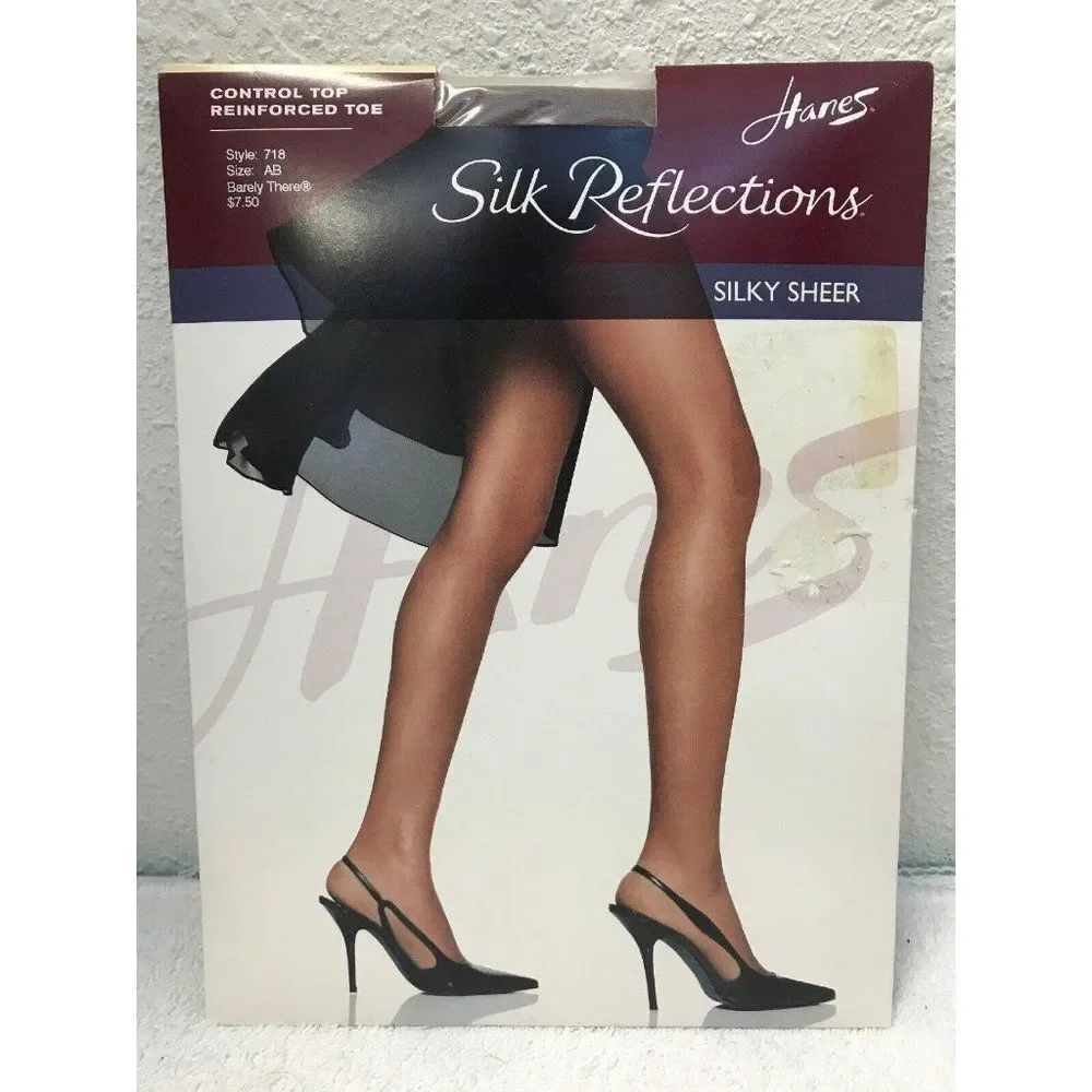 Hanes Silk Reflections Control Top Reinforced Toe AB barely there